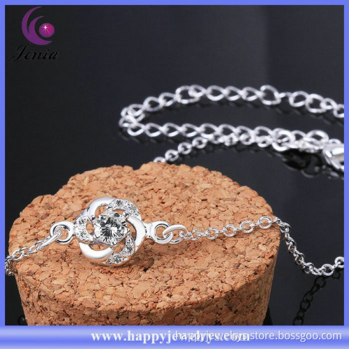 New elegant design charm anklet 925 silver plated cheap foot jewelry anklet (CA035-B)